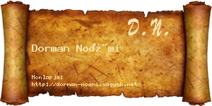 Dorman Noémi névjegykártya